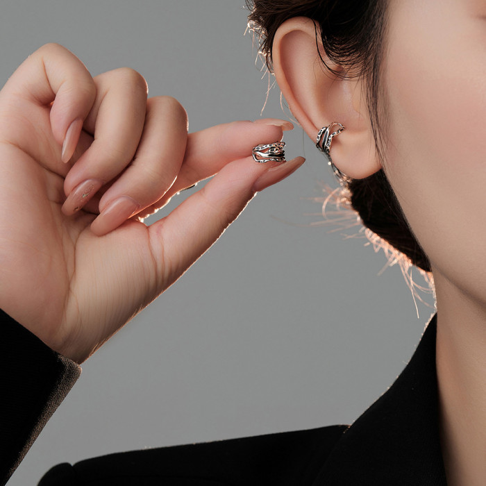 Korean Women Men's Ear Cuff Fashion Titanium Steel Clip Earrings for Men Single Ear Clips Without Pierced Ears Jewelry