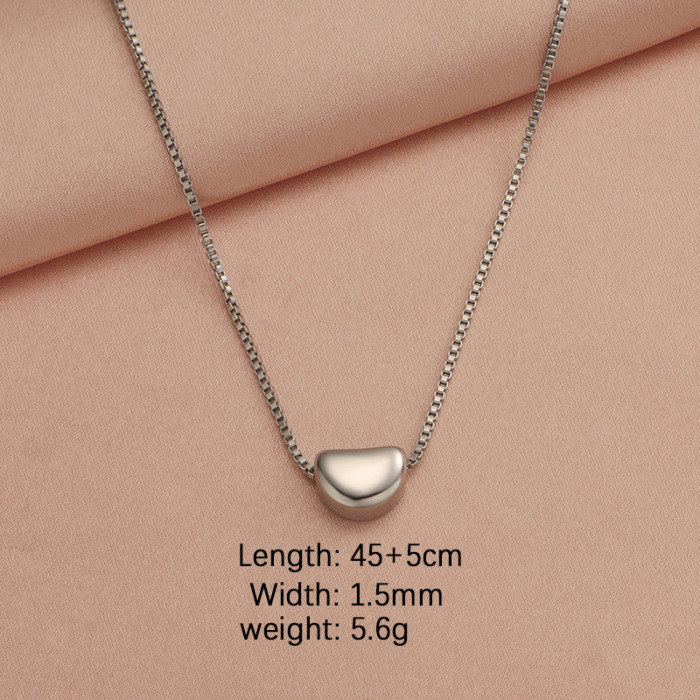 Personality Couple Gift Stainless Steel Little Golden Beans Box Chain Necklace for Women Ornament