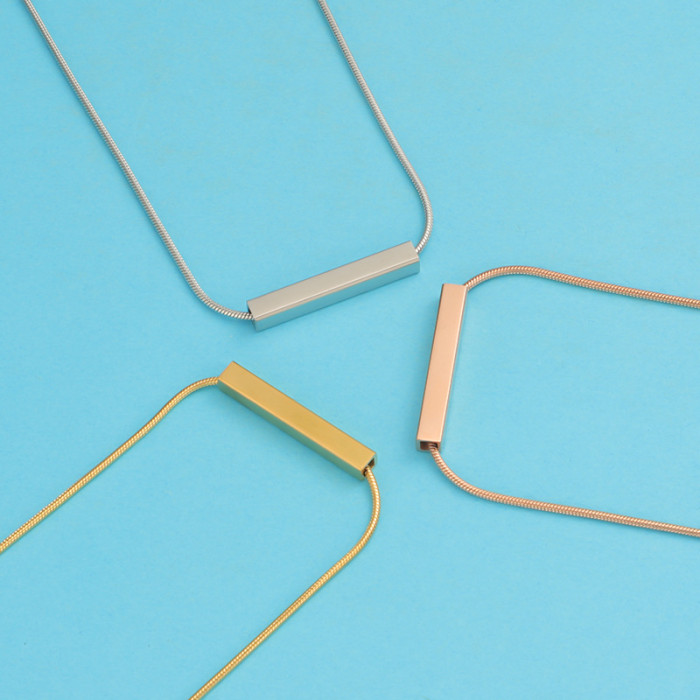 Hollow Rectangular Ornament Accessories Titanium Steel DIY Necklace Accessories Ornament