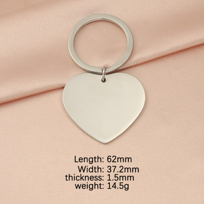 Stainless Steel Love Exquisite Keychain DIY Can Be Laser Sculpture Ornament Accessories Pendant