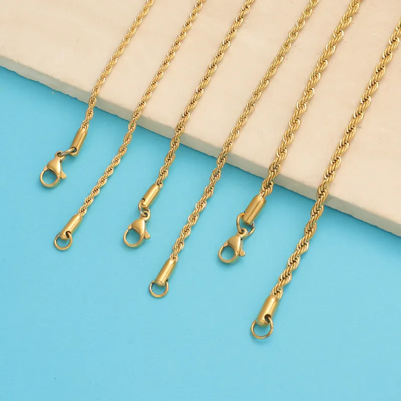Accessories Stainless Steel 18K Hip Hop Twist Chain Women's Jewelry