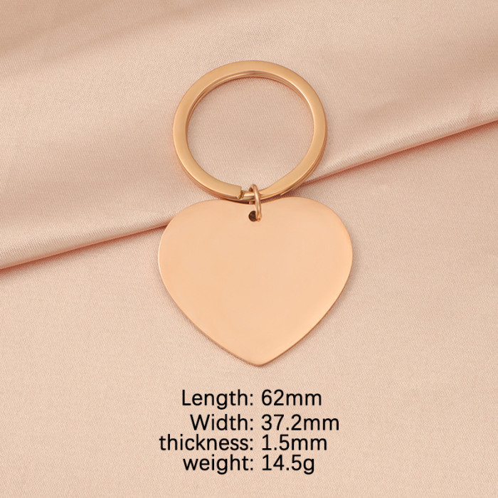 Stainless Steel Love Exquisite Keychain DIY Can Be Laser Sculpture Ornament Accessories Pendant