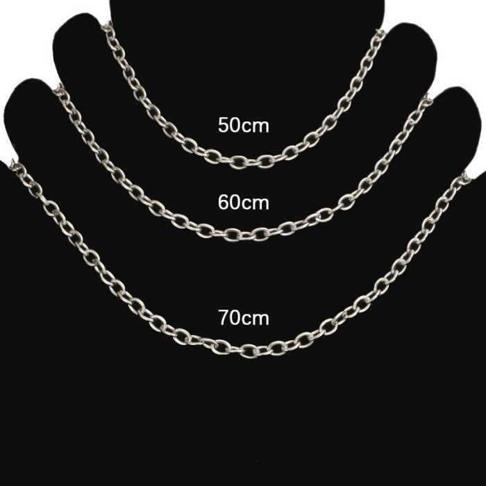 Factory 5mm Thick Stainless Steel Men's and Women's Necklaces Sweater Wide Chain Men's and Women's Long Elegant Accessories