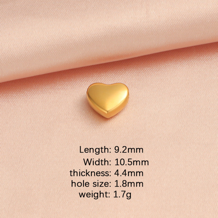 Stainless Steel Heart-Shaped Small Hole Bead Mirror Ornament Accessories DIY Handmade Scattered Beads