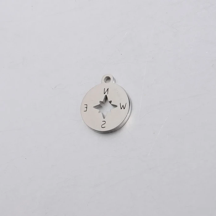 Ornament Accessories round Hollow Compass Pendant Stainless Steel Ornament