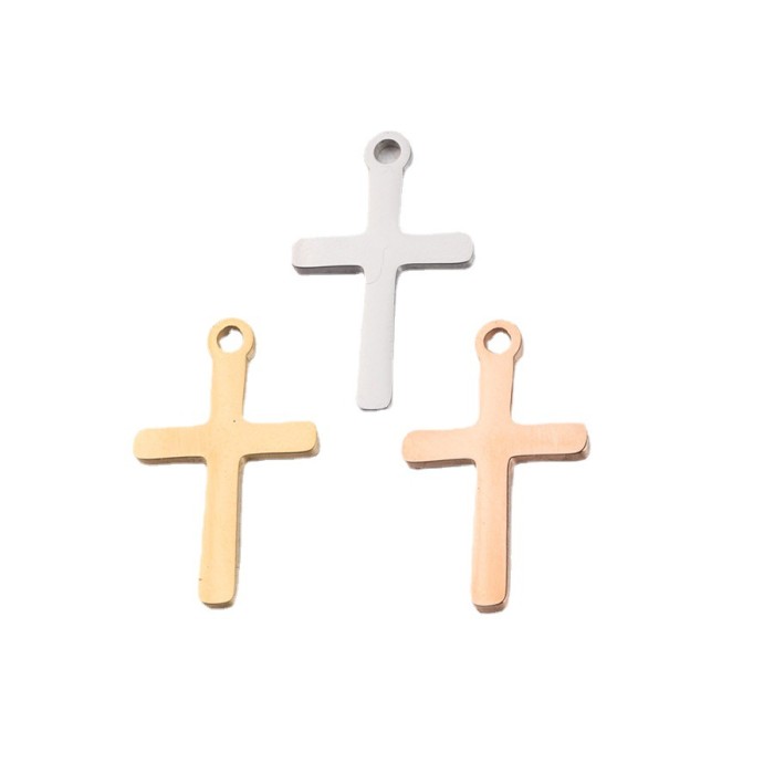 Cross Small Pendant Cross Charm Stainless Steel DIY Ornament Accessories