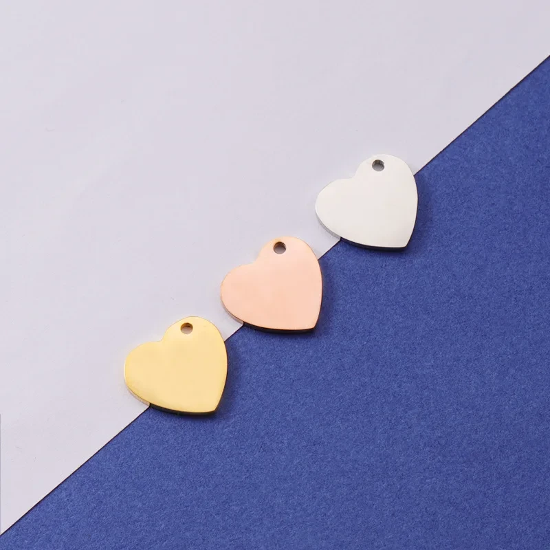 Stainless Steel Love Heart-Shaped Pendant Tag DIY Can Be Laser Accessary