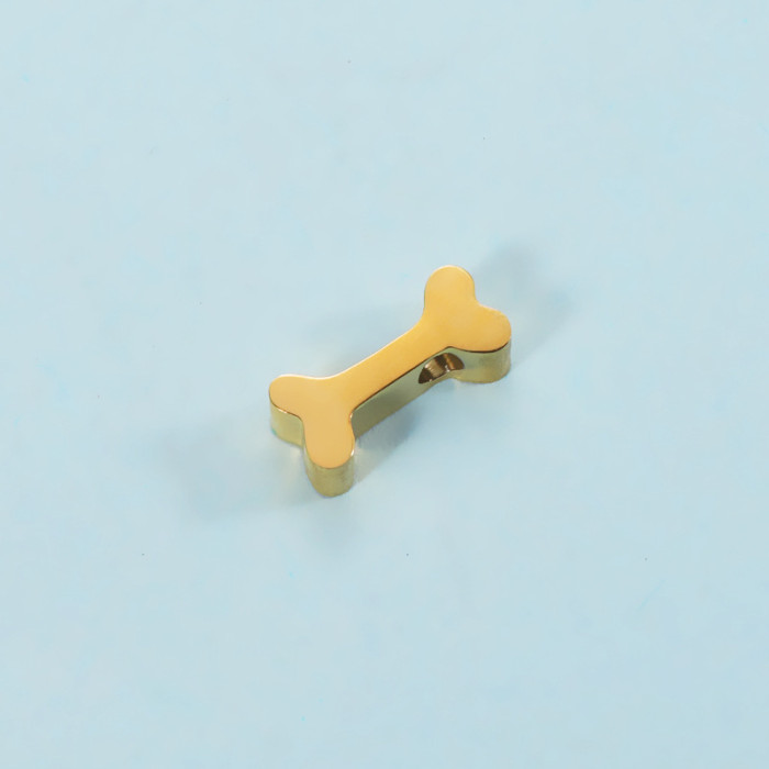 Stainless Steel Dog Bone Ornament Accessories Diy Small Hole Beads Dog Bone Pendant Pendant
