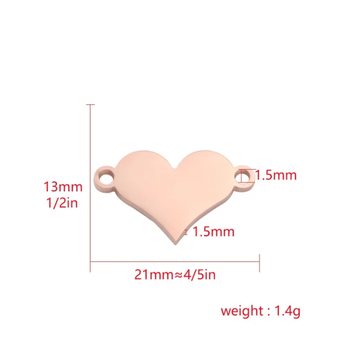 Stainless Steel Heart-Shaped Accessories Accessories DIY Outer Hole Heart-Shaped Laser Personality