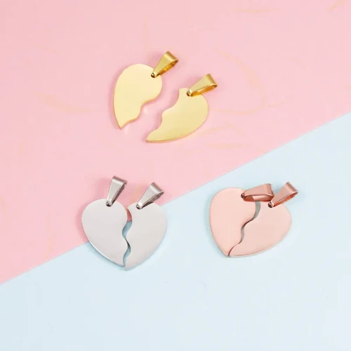 Love Pendant Glossy Can Carve Writing Peach Heart Suit Stainless Steel DIY Ornament Accessories