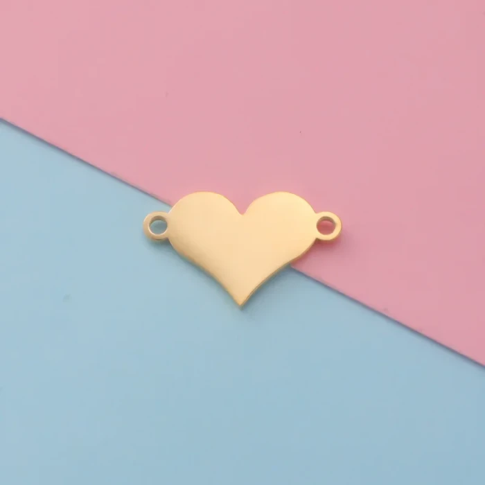 Stainless Steel Heart-Shaped Accessories Accessories DIY Outer Hole Heart-Shaped Laser Personality