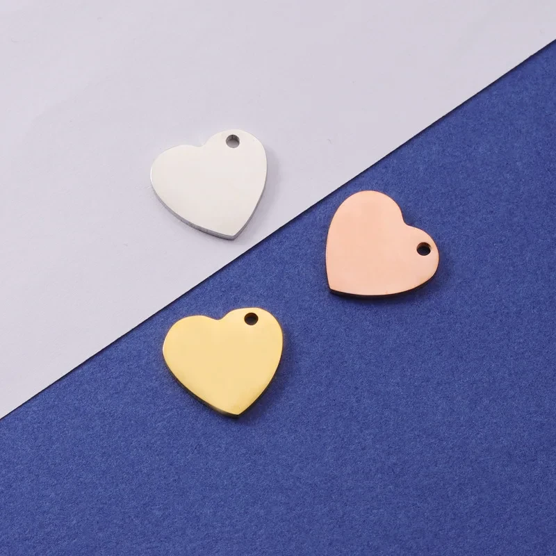 Stainless Steel Love Heart-Shaped Pendant Tag DIY Can Be Laser Accessary