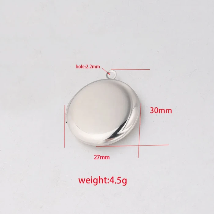 Stainless Steel round Photo Box DIY Pendant Ornaments Accessories