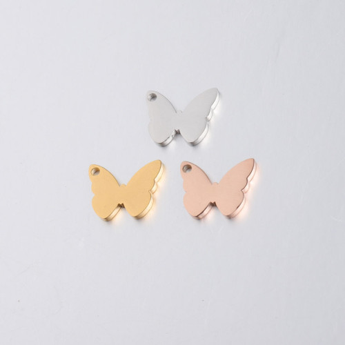 Butterfly Pendant Parts Stainless Steel DIY Ornament Accessories 11 x 14mm