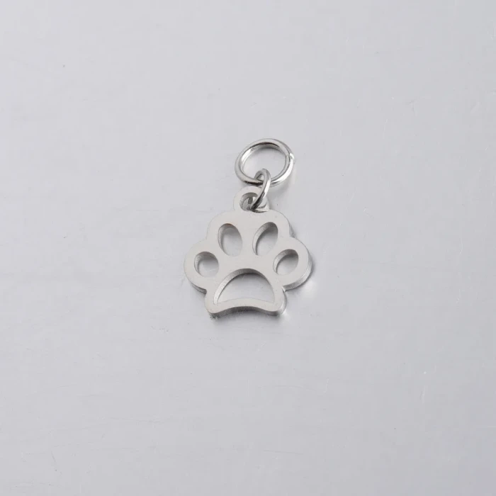 Hollow Dog's Paw Small Pendant Animal Pendant DIY Stainless Steel Ornament Accessories