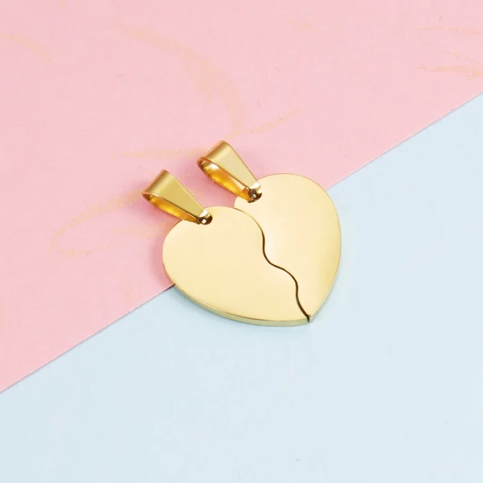 Love Pendant Glossy Can Carve Writing Peach Heart Suit Stainless Steel DIY Ornament Accessories