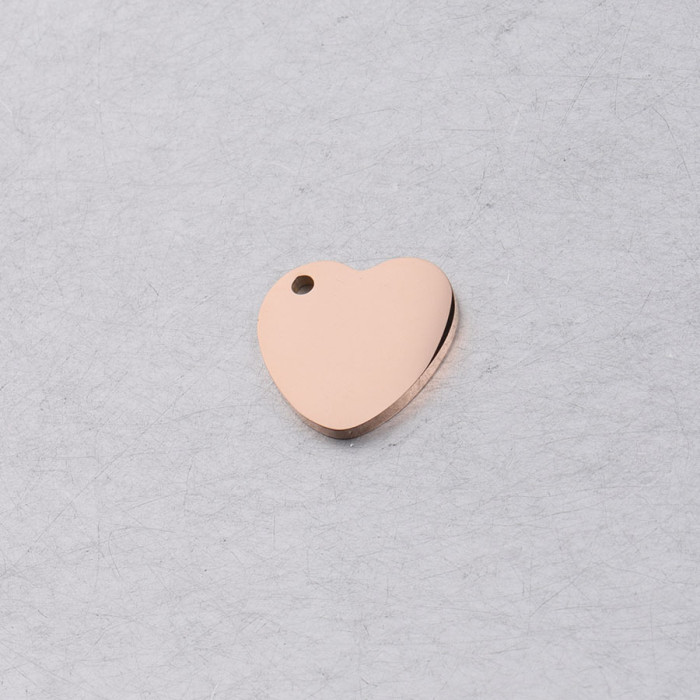 Love Heart-Shaped Pendant Tag Can Carve Writing Stainless Steel DIY Accessories