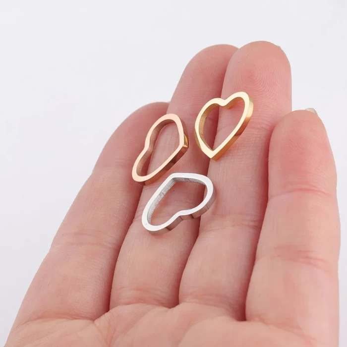 Titanium Steel Pendant Hollow Heart Ring DIY Ornament Accessories