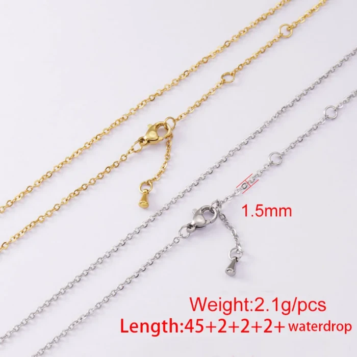 Stainless Steel Three-Section Tail Chain Ornament Accessories DIY Homemade Adjustable Chain Necklace