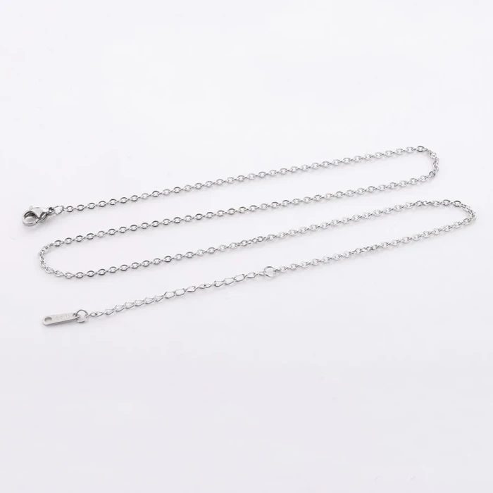 2mm Fine Stainless Steel Chain Necklace DIY with Lettering Chain Ornament Necklace Basic Chain