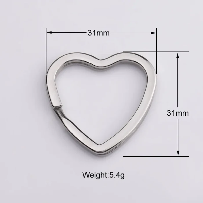 Stainless Steel Peach Heart Keychain Couple DIY Ornament Pendant Keychain
