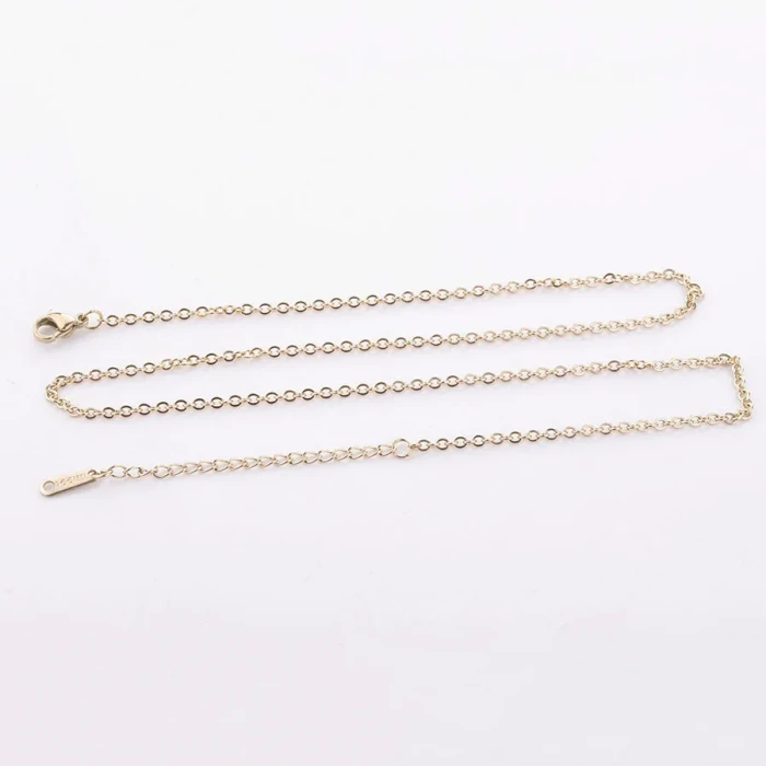 2mm Fine Stainless Steel Chain Necklace DIY with Lettering Chain Ornament Necklace Basic Chain