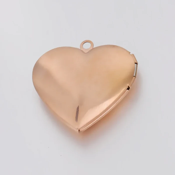 Stainless Steel Glossy Love Heart Photo Box Mirror DIY Can Open Photo Box
