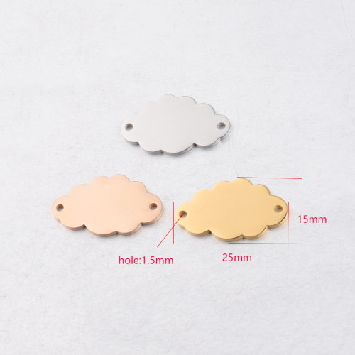 Stainless Steel Cloud Ornament Accessories DIY Dark Cloud Necklace Pendant 15*25M