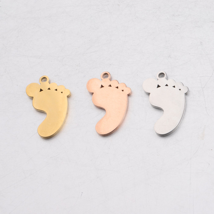Stainless Steel Baby Feet Baby Foot Pendant Foot DIY Ornament Accessories