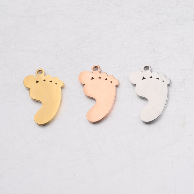 Stainless Steel Baby Feet Baby Foot Pendant Foot DIY Ornament Accessories