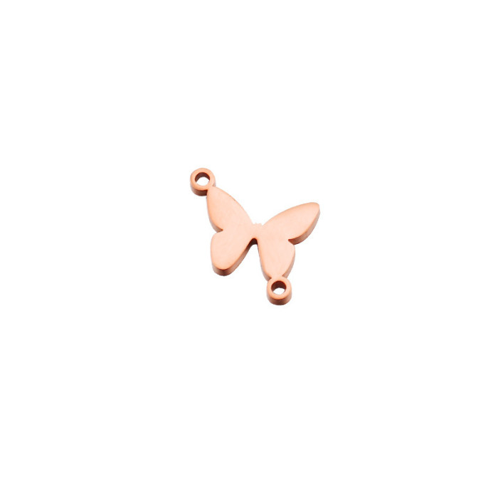Stainless Steel Ornament Accessories DIY Double Hole Butterfly