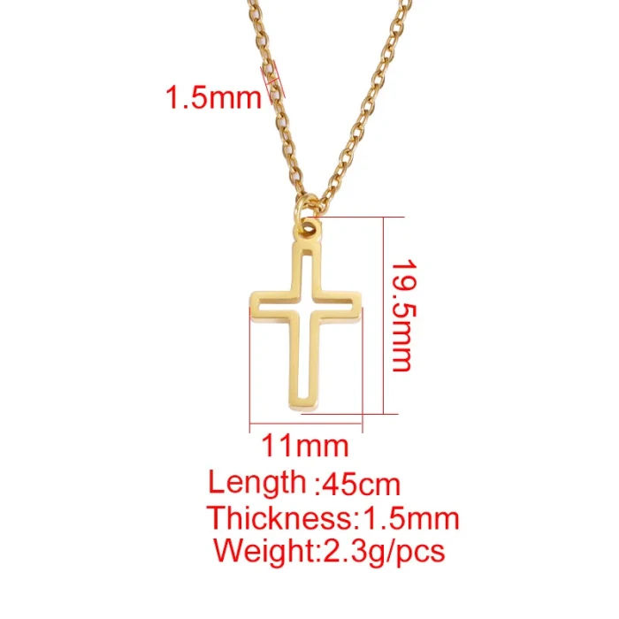 Personality Fashion Stainless Steel Hollow Cross Pendant Simple
