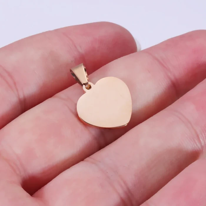 Stainless Steel Heart-Shaped Pendant Tag DIY Necklace Bracelet Tail Chain Pendant Accessories 15 * 15mm