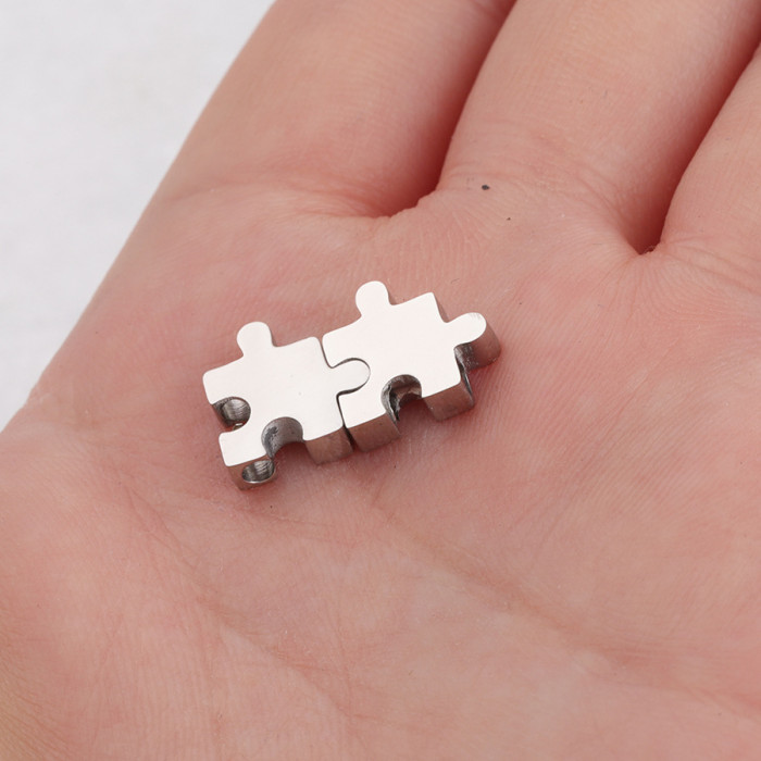 Stainless Steel Puzzle Small Hole Bead Pendant DIY Ornament Accessories 1.8 Hole