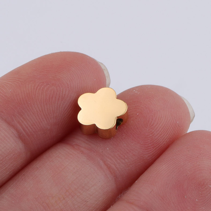 Stainless Steel Flower Series Small Hole Beading Accessories Diy