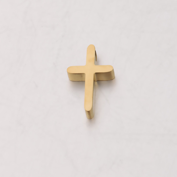 Stainless Steel Cross Cross Simple Temperament Small Pendant DIY Small Hole Beads Necklace Accessories