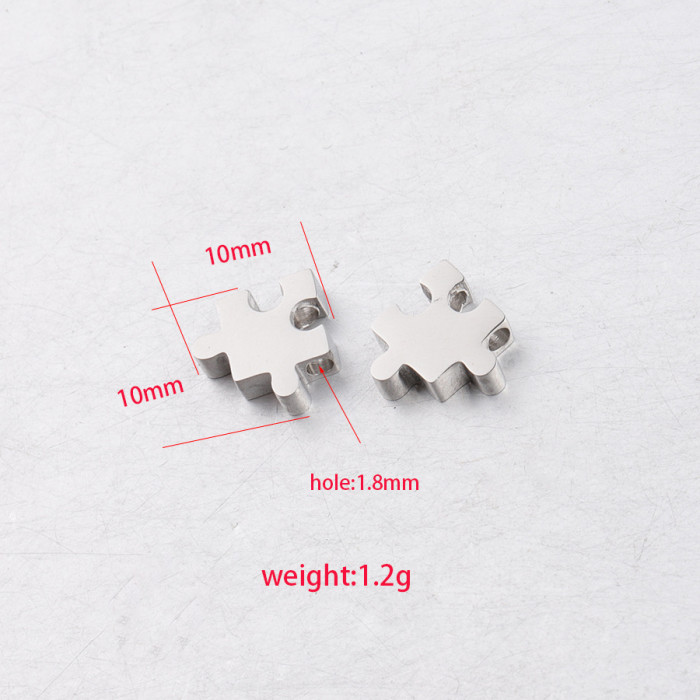 Stainless Steel Puzzle Small Hole Bead Pendant DIY Ornament Accessories 1.8 Hole