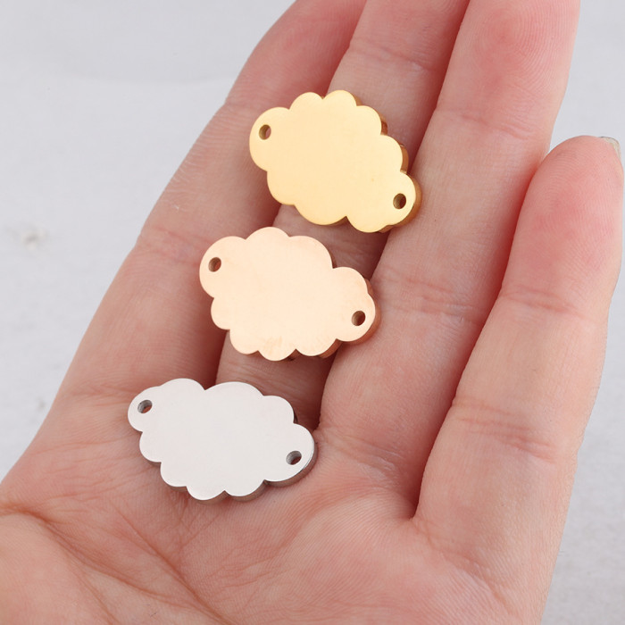 Stainless Steel Cloud Ornament Accessories DIY Dark Cloud Necklace Pendant 15*25M