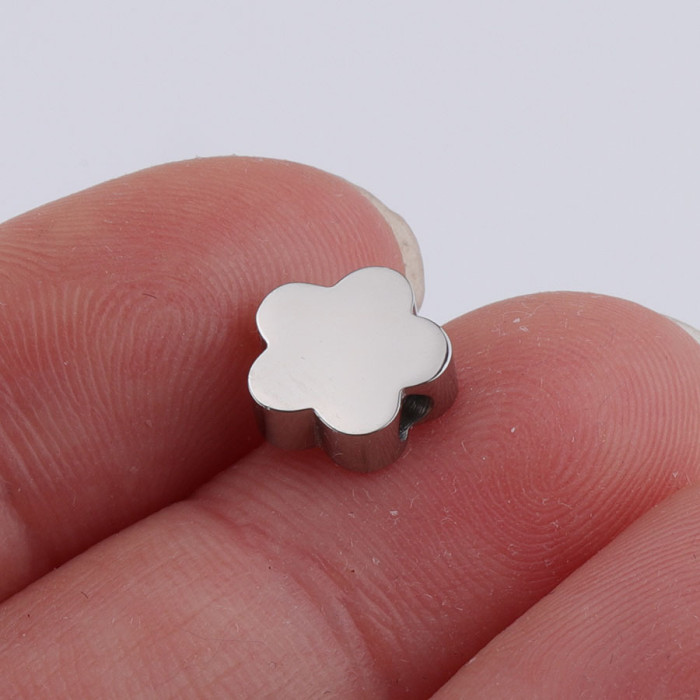 Stainless Steel Flower Series Small Hole Beading Accessories Diy