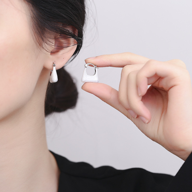 Handbag Dripping Oil Ear Clip Personalized Earrings Fashion Minimalism Earrings