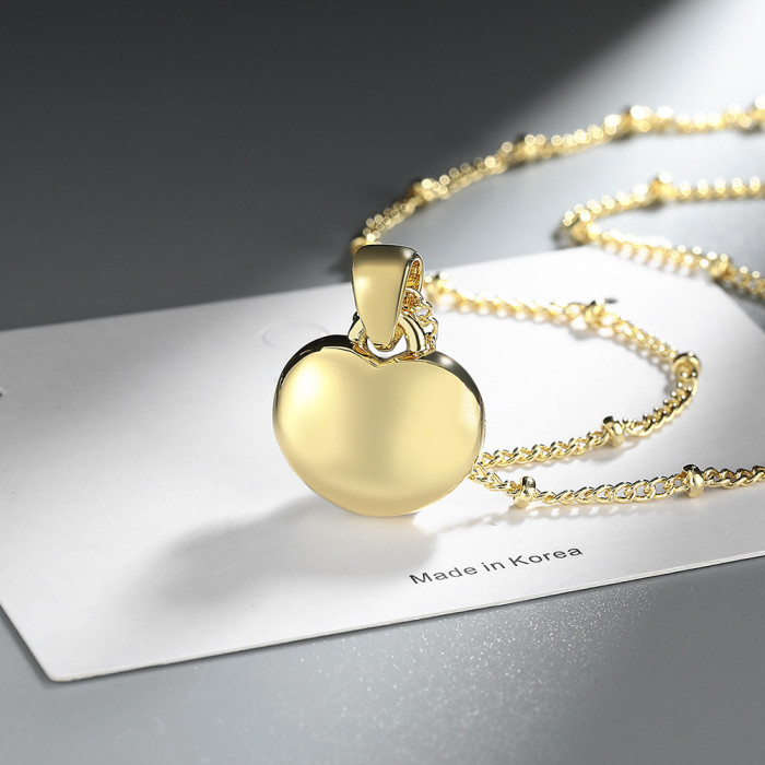 Love Necklace for Women Ins Simple Round Plate Pendant Necklace