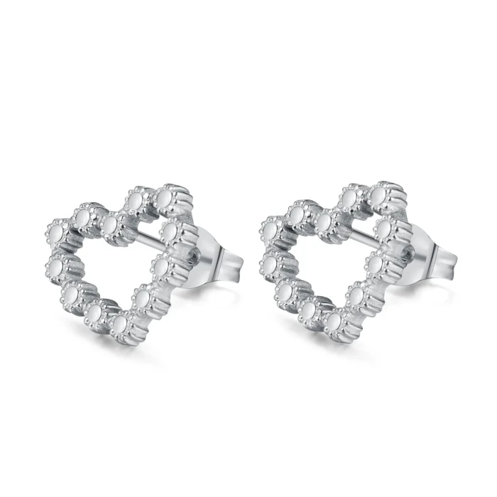 Ornament Factory Stainless Steel Earrings Wholesale Fashion Love Heart Stud Earrings