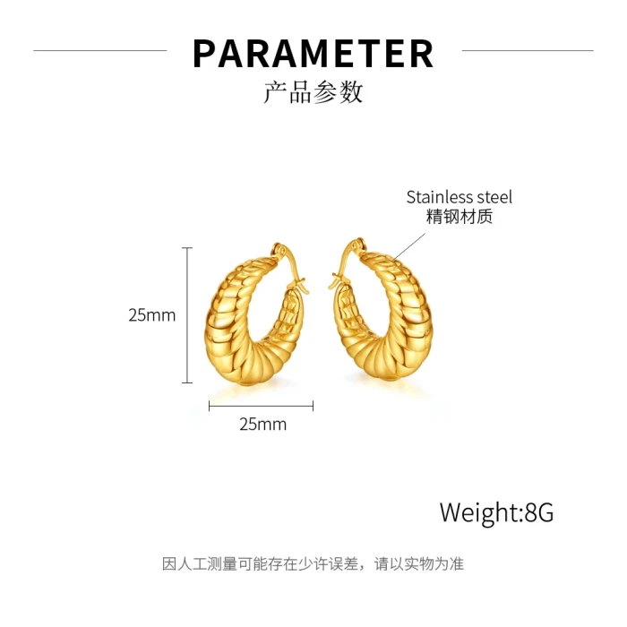 Ornament Fashion Hot Selling Irregular Titanium Steel Earrings Personality Electroplated Gold Earrings