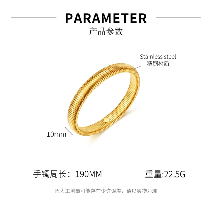 Ornament Stainless Steel Fashion Thick Ring Bracelet Personality Retro Titanium Steel Bangle