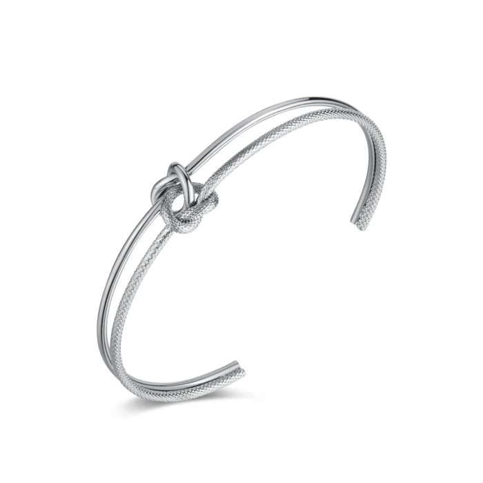 Ornament Hot Selling Fashion Simple Double Stainless Steel Double Ring C- Shaped Bangle