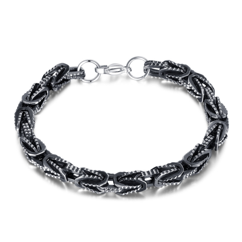 Ornament Wholesale Vintage Hip Hop Style Bracelet Men's Personality Stainless Steel Bracelet