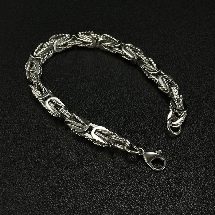 Ornament Wholesale Vintage Hip Hop Style Bracelet Men's Personality Stainless Steel Bracelet
