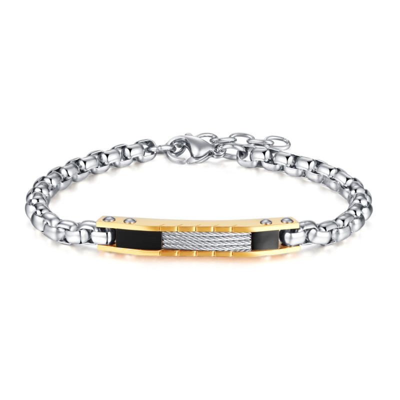 Ornament Manufacturer Stainless Steel Curved Bracelet Personality Fashion Titanium Steel Pearl Chain Bracelet