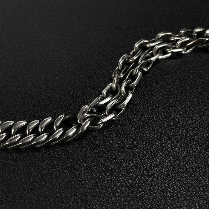 K Ornament Wholesale Retro Titanium Steel Cross Chain Personality Stainless Steel Men's Cuban Bracelet