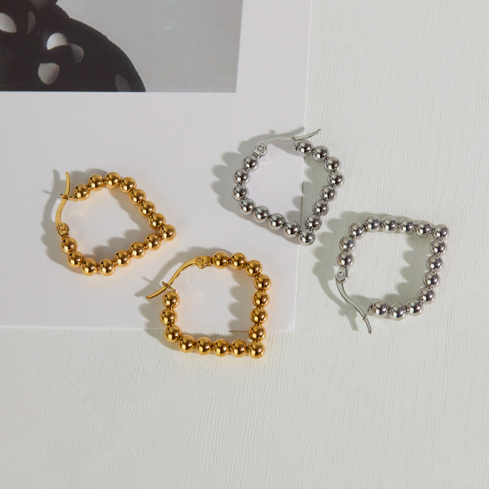 Ornament Factory Geometric Beads Earrings Personality Trend Stainless Steel Earrings for Women